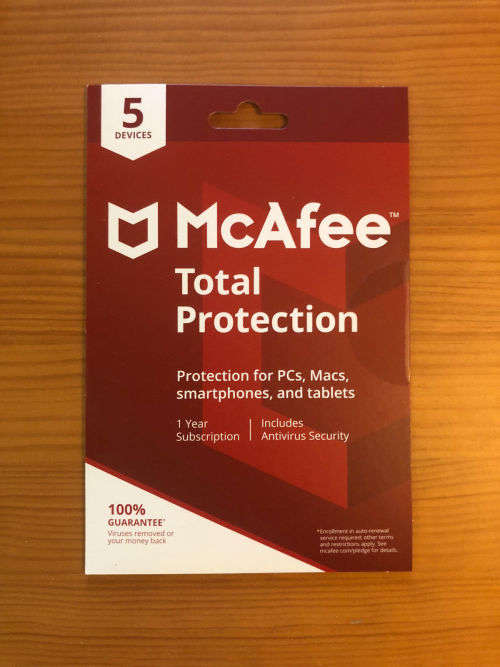 McAfee Total Protection 2018 - 5 Devices / 1 Year (PC/Mac/android/iOs)