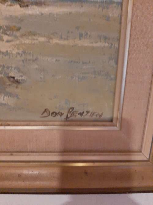Don Benzien framed oil on canvas