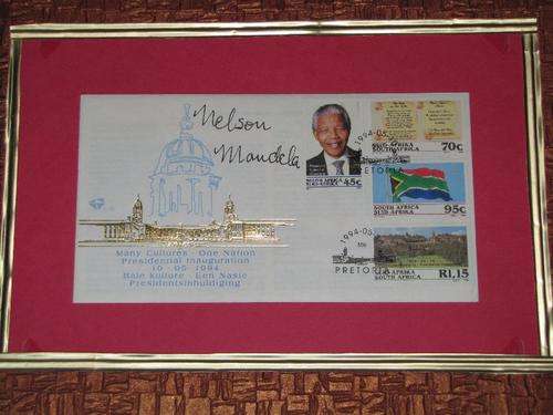 PRESIDENTIAL INAUGURATION 1994 ENVELOPE WHERE MANDELA WROTE HIS NAME AND SURNAME