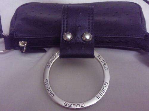 R2550 Guess by Marciano HANDBAG -Large Ring Multiple Engraved GUESS-Full Leather Black/Gold hardware