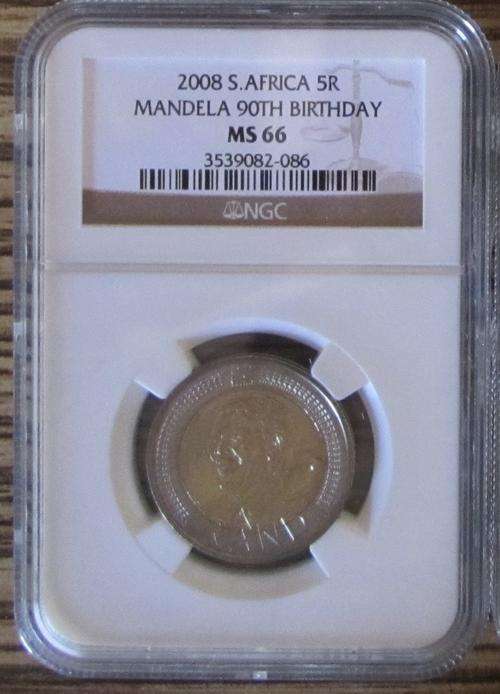 10 x MS66 ... MANDELA 2008 B/DAY COINS - MS66 - BID PER COIN