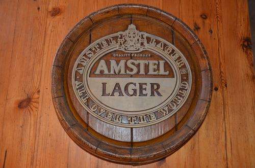 Large "barrel end" Amstel bar sign