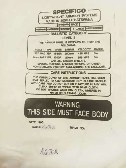 OD Bulletproof vest with plates XL