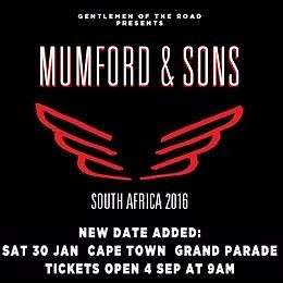 Mumford & Sons - Cape Town - Grand Parade (Sat 30 Jan 2016) - TICKETS