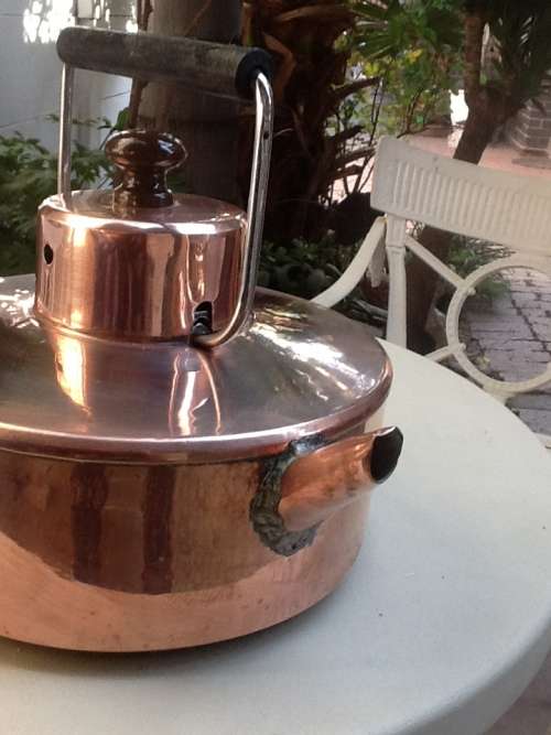 A Large Vintage Copper Kettle.