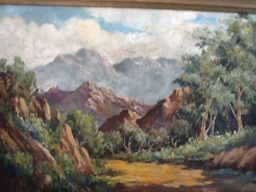 A Large Vintage Painting by Madge Burnett, SA Artist.