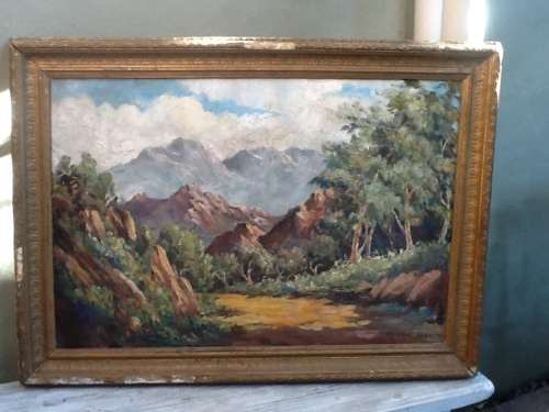 A Large Vintage Painting by Madge Burnett, SA Artist.