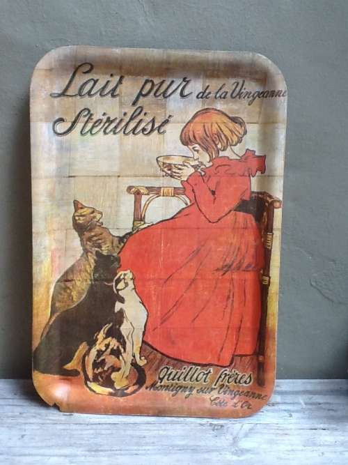 A Vintage Tray iwith A French Picture.