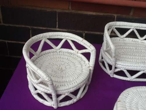 A Young Girls Cane Lounge Suite and Coffey Table.