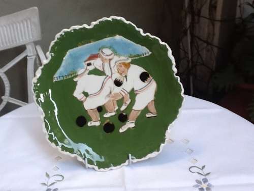 A Porcelain  Plate with a Beryl Cook Transfer.