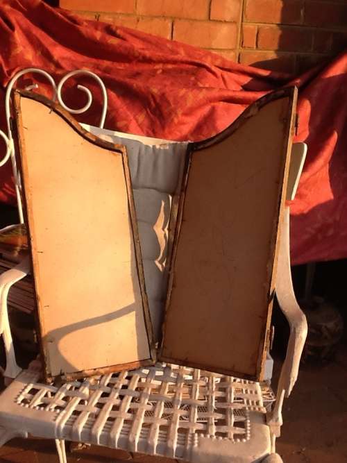 Two Side Pieces of an Antique Mirror with Beveled Glass Mirrors.