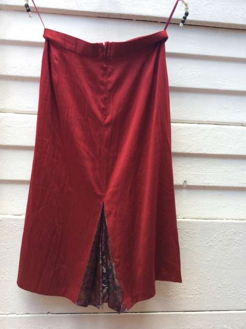 A Pretty Maroon Skirt,  Size :Medium,  Label :Soli Deo Gloria.
