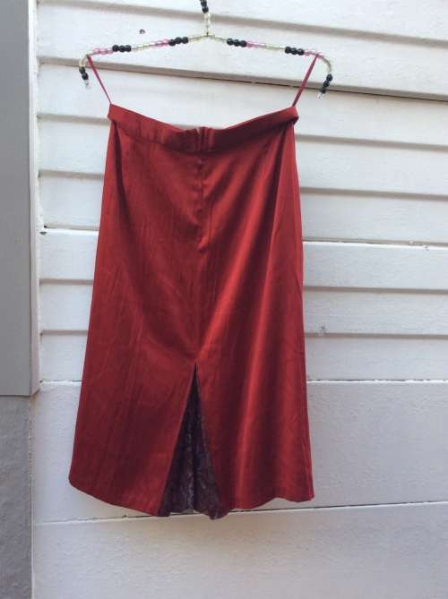 A Pretty Maroon Skirt,  Size :Medium,  Label :Soli Deo Gloria.
