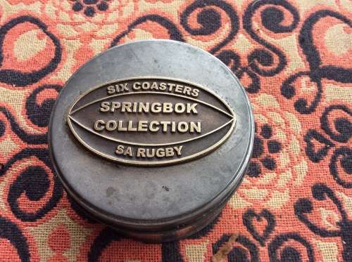 A Set of Six Coasters, Springbok Collection, in Tin Box,  Various Years.