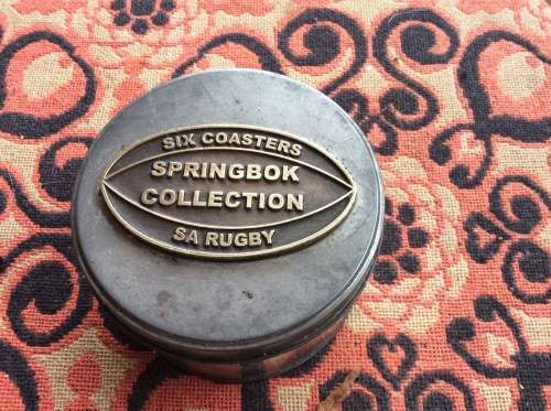 A Set of Six Coasters, Springbok Collection, in Tin Box,  Various Years.
