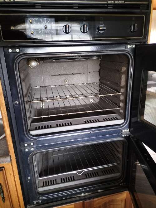 DEFY Gemini Gourmet Multifunction Double Oven Black Glass