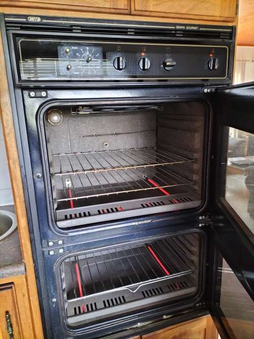 DEFY Gemini Gourmet Multifunction Double Oven Black Glass