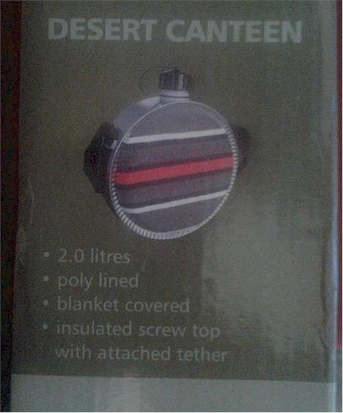 Desert canteen 2 litre water bottle with shoulder strap