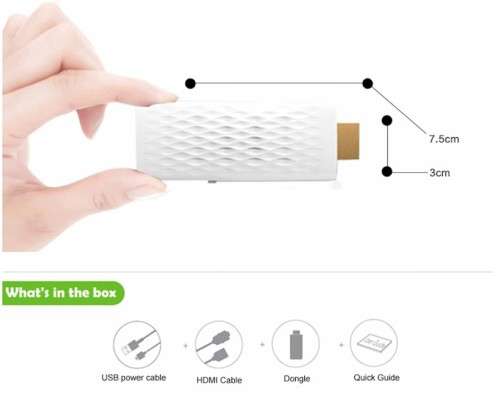 HDMI wireless dongle to connect computer or phone to TV