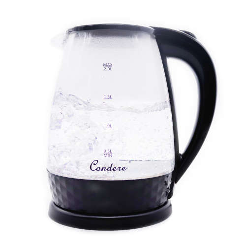 Condere - 2.0L Electric Glass Kettle (Black) - LX-3001
