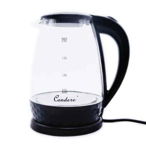 Condere - 2.0L Electric Glass Kettle (Black) - LX-3001