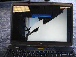 hp laptop with broken screen