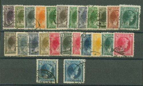 LUXEMBOURG-1926 5c-1.75F VERY FINE USED-NEAR COMPLETE