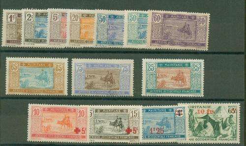 MAURITANIA-1913/44 VERY FINE FRESH MINT LOT