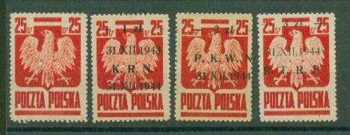 POLAND-1944 FOUR VERY FINE MINT-SG502,504-506