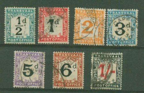 TRANSVAAL-POSTAGE DUE SET VERY FINE USED-READ BELOW R490.00