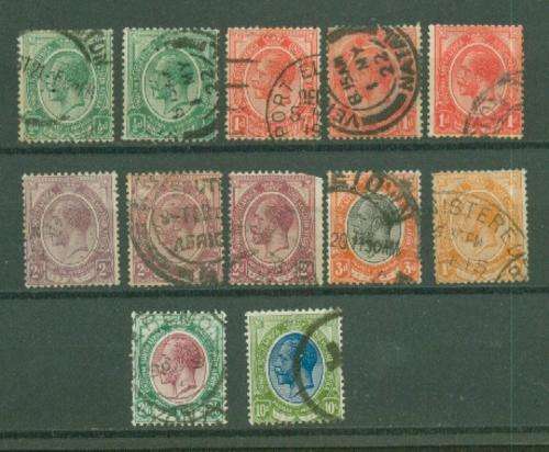 SA-UNION HEADS TO 10 SHILLING WHICH IS VERY FINE USED-SHADES ETC