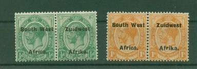 SWA-SACC 40 + 46 VERY FINE MINT PAIRS-THE 1/2d "BROKEN d" LIGHT HINGE REM.