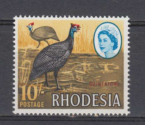 RHODESIA-SG 371 SUPERB UMM SHIFT OF RED CREST ON THE HEADS-LOVELY