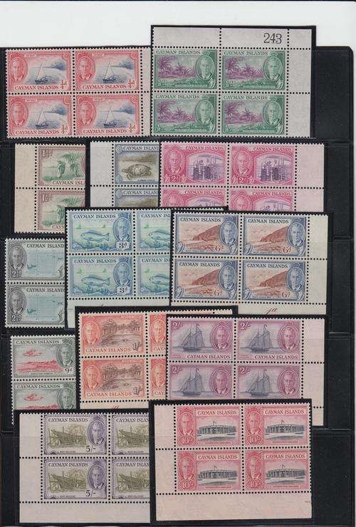 CAYMAN ISL.KGVI 1950 SET SUPERB UNMOUNTED MINT BLOCKS-SHEET/CONTROLS R6720.00+++