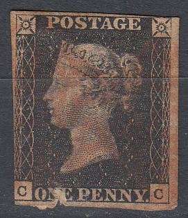 GB-PENNY BLACK-FINE USED-NICK AS PER SCAN-SEE BELOW " C-C "