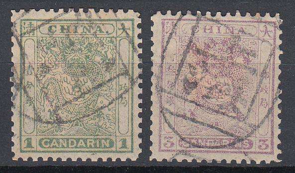 CHINA-1885 1ca +3ca  VERY FINE USED-HINGE REM.