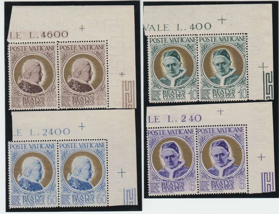 VATICAN-VERY SCARCE SG 164-167 SUPERB UNMOUNTED MINT PAIRS- 120 POUNDS ++++