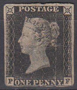 GB-QV PENNY BLACK- ' PF ' RARE MINT-READ BELOW-  R273 900.00