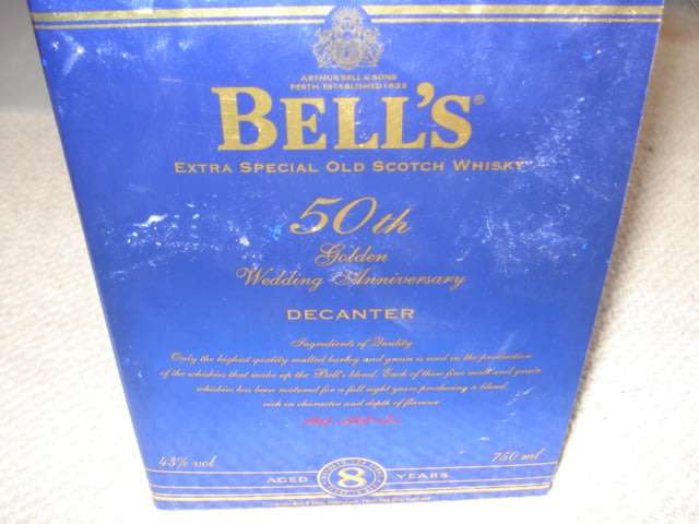 VERY SCARCE " 50th GOLDEN WEDDING ANN.BELLS WADE PORCELAIN "SEALED 750ml-SEE BELOW !!