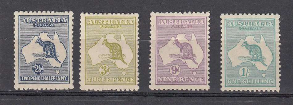 AUSTRALIA-ROOS SG 36,37,39 AND 40 VERY FINE MINT-HINGE REM.  193 POUNDS-SEE BELOW