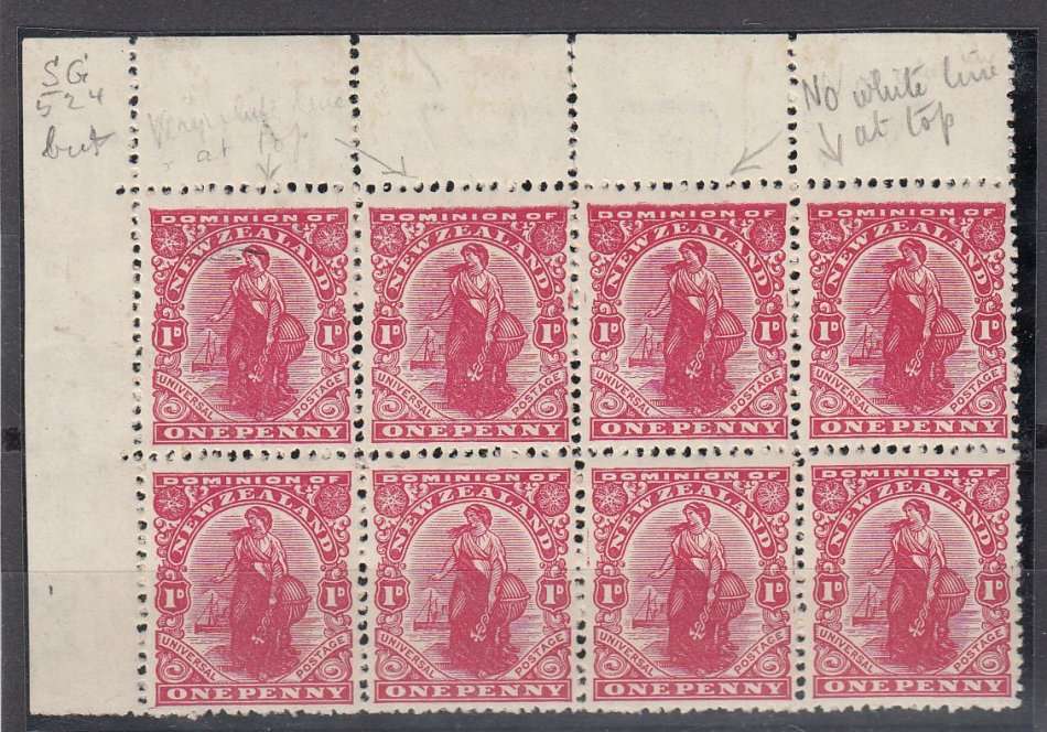 NEW ZEALAND-VERY RARE FIND-" MISSING FRAME LINE TOP ROW "-SEE BELOW