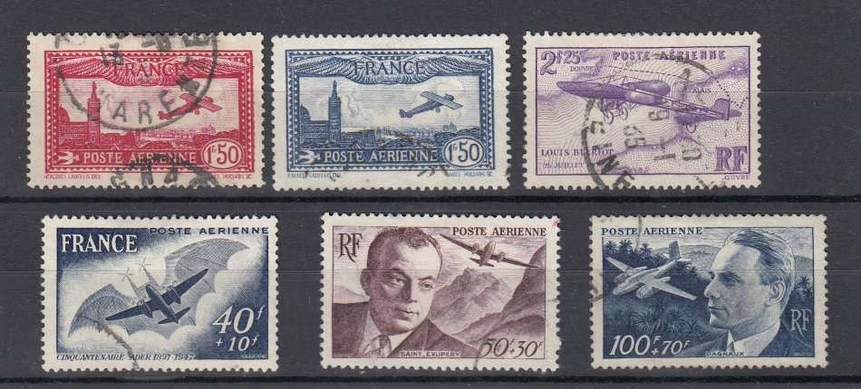 FRANCE-AIRS VERY FINE USED-HINGE REM.  30 POUNDS