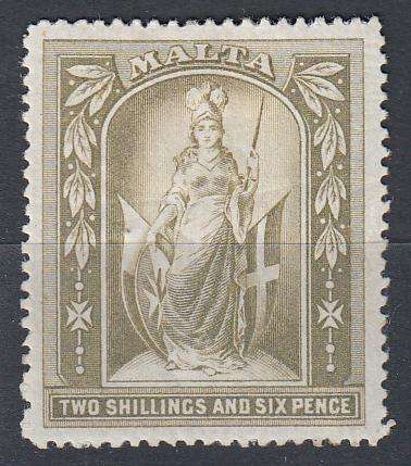 MALTA-SG 34 VERY FINE MINT-HINGE REM.  45 POUNDS