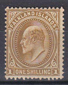 FALKLAND ISL.EDWARD SG 48 VERY FINE MINT-SOME EVEN GUM TONING.HINGE REM.  45 POUNDS
