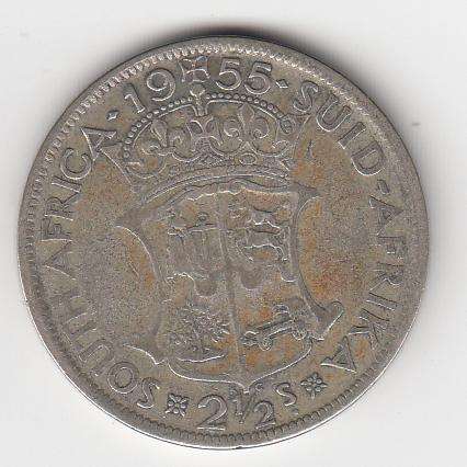UNION-QEII 2.5 SHILLING COIN 1955-SEE BELOW
