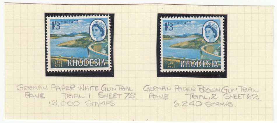 RHODESIA 1/3d TWO DIFFERENT PRINTINGS UMM            NB SOME LOTS FINISH EARLY!!!!!