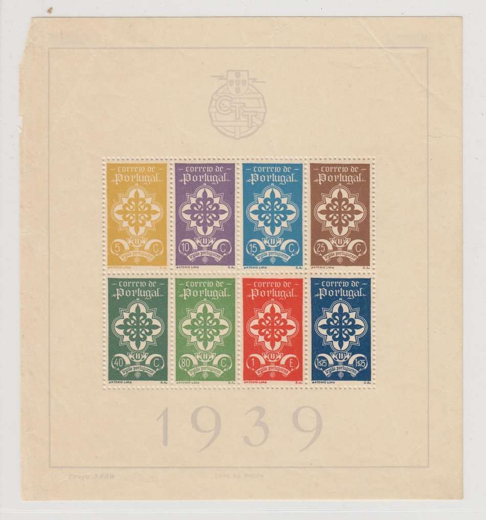 PORTUGAL-RARE 1939 MINI SHEET-SELDOM SEEN-SEE BELOW    740 POUNDS