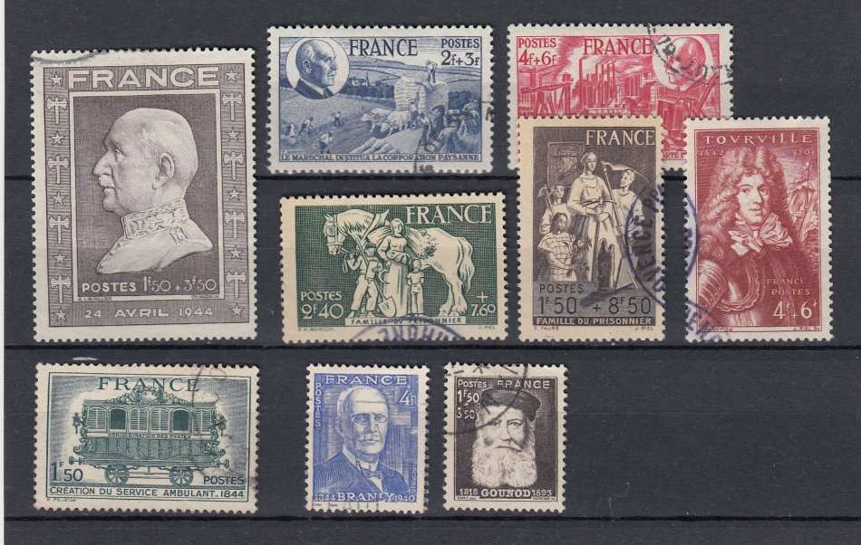 FRANCE-VERY FINE USED SET-ETC-HINGE REM.   12 POUNDS