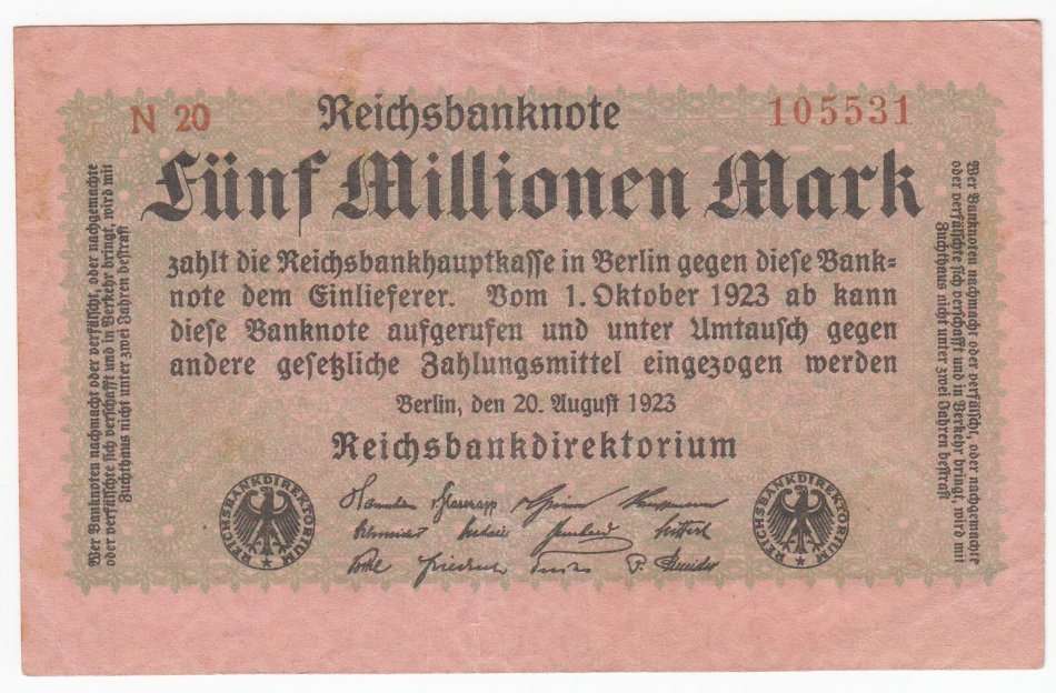 GERMANY-INFLATION NOTE 1923