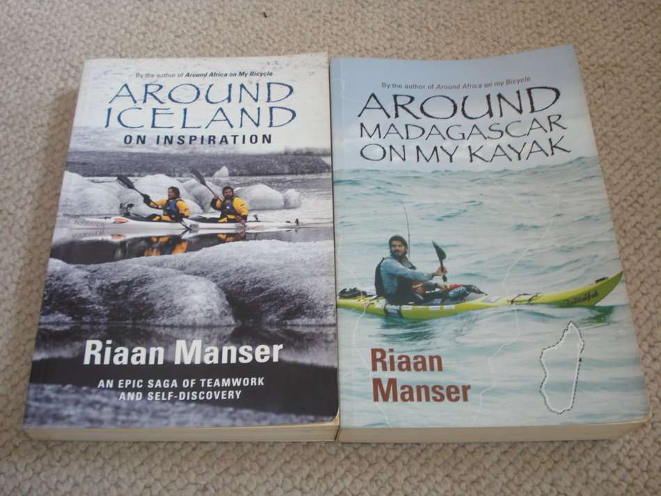 TWO AMAZING TRUE ADVENTURES BOTH BOOKS SIGNED BY RIAAN MANSER-SEE BELOW